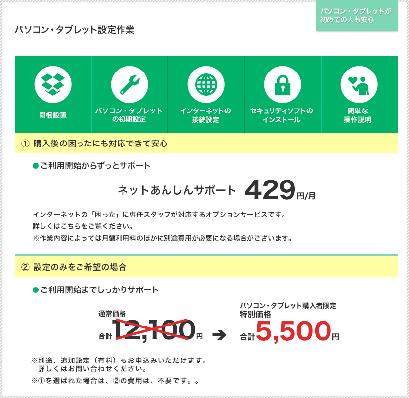 タブレット設定作業